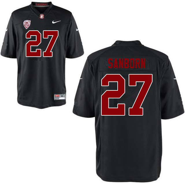 Men #27 Ryan Sanborn Stanford Cardinal College Football Jerseys Sale-Black